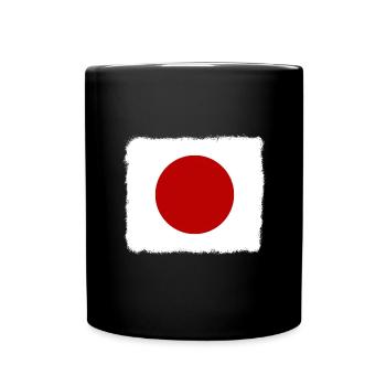 Japan Flag Used Look Nihon Japanese Flag - Full Colour Mug - black - Front