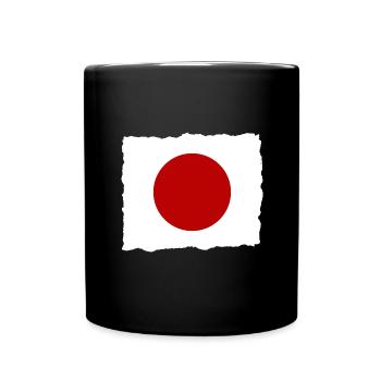 Japan Flagge Used Look Nihon Japanische Fahne - Tasse einfarbig - Schwarz - Vorne
