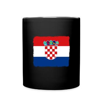 Kroatien Flagge Adria Zagreb Kroatische Fahne - Tasse einfarbig - Schwarz - Vorne