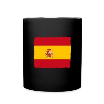 Spanien Flagge Vintage Spanische Fahne Used Look - Tasse einfarbig - Schwarz - Vorne