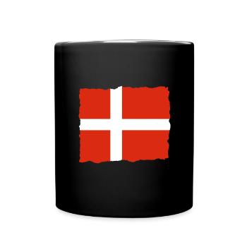 Drapeau du Danemark Drapeau de la Scandinavie Drapeau du Danemark Voyage - Mug uni - noir - Devant