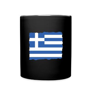 Drapeau de la Grèce Hellas Athènes Drapeau de la Grèce - Mug uni - noir - Devant