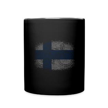 Finland Flag Suomi Finnish Flag Used Look - Full Colour Mug - black - Front