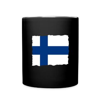 Drapeau finlandais Suomi drapeau finlandais look usé - Mug uni - noir - Devant