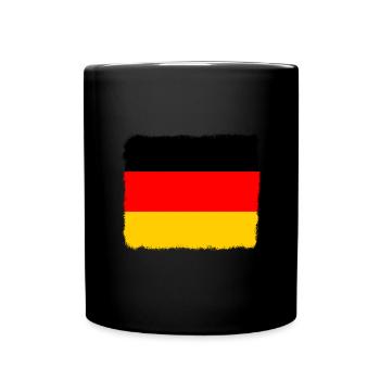 Deutschland Flagge Deutsche Fahne Used Look Heimat - Tasse einfarbig - Schwarz - Vorne