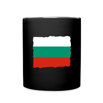 Bulgarien Flagge Bulgarische Fahne Goldstrand - Tasse einfarbig - Schwarz - Vorne
