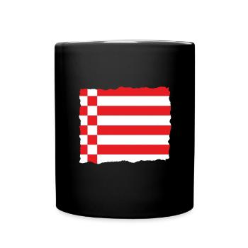 Bremen Flagge Bremer Fahne - Tasse einfarbig - Schwarz - Vorne