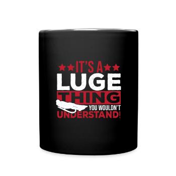 Rodelspieler Geschenk für Rodelliebhaber - Tasse einfarbig - Schwarz - Vorne