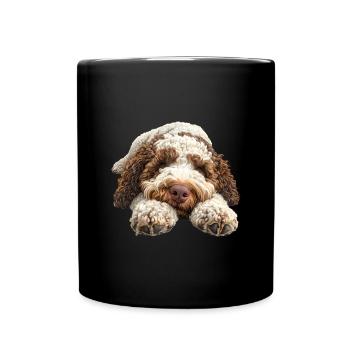 Lagotto Romagnolo - Tasse einfarbig - Schwarz - Vorne