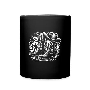 Line Dancing Country Dance - Line Dance Tanzen - Full Colour Mug - black - Front