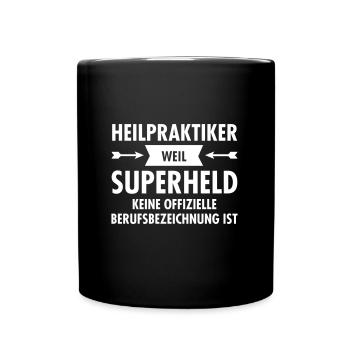 Heilpraktiker - Superheld - Tasse einfarbig - Schwarz - Vorne
