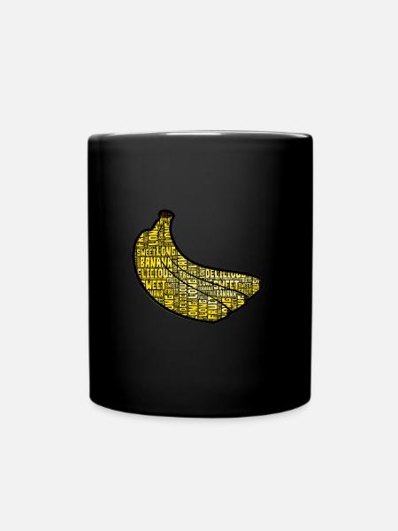 Bananen Obst Früchte Südfrucht Geschenk - Tasse einfarbig - Schwarz