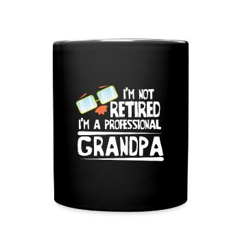 Pensioniertes berufliches Großvater-Ruhestandsgeschenk - Tasse einfarbig - Schwarz - Vorne