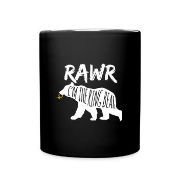 Rawr Ich bin der Ringbär Ringträger Hochzeitsgeschenk - Tasse einfarbig - Schwarz - Vorne