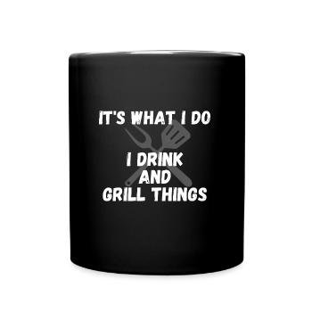 Grillen - Tasse einfarbig - Schwarz - Vorne