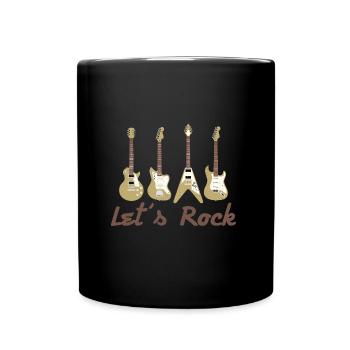Guitars Let's Rock Guitarist Gift Hard rock - Full Colour Mug - black - Front