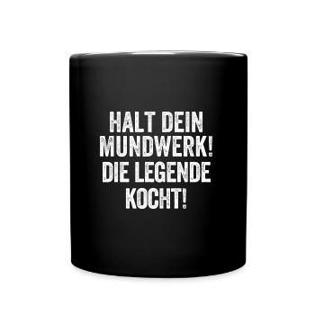 Hobbykoch Geschenk Spruch lustig - Tasse einfarbig - Schwarz - Vorne