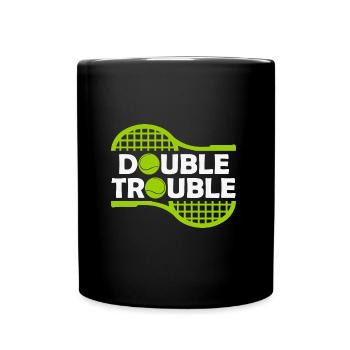 Double Trouble Tennis Ball Lover Quote - Tasse einfarbig - Schwarz - Vorne