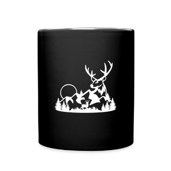 DEER HUNTING GAME DEER DEER MOTIF - Full Colour Mug - black - Front