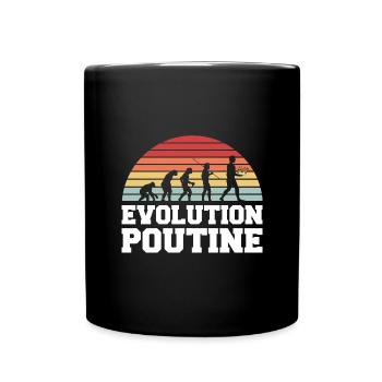 Kanadische Poutine Pommes Frites Mittagessen - Tasse einfarbig - Schwarz - Vorne