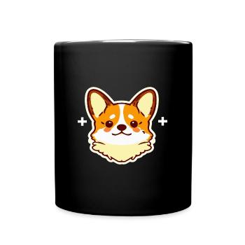 Corgi Kawaii chien amoureux chiot - Mug uni - noir - Devant