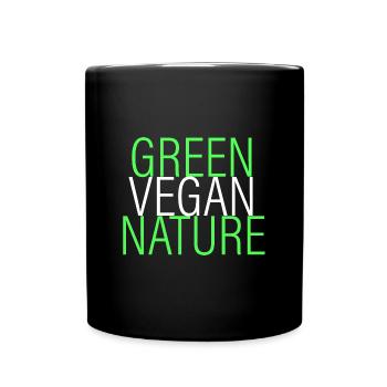 green - vegan - natural - Full Colour Mug - black - Front