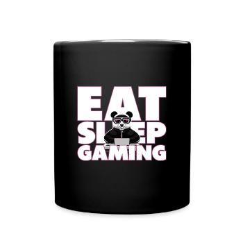 Manger. Dormir. Jeu. - Gamer disant avec panda - Mug uni - noir - Devant