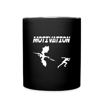 motivation sport running humor dragon - Full Colour Mug - black - Front