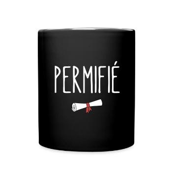permifié - Mug uni - noir - Devant