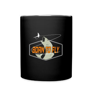 Fly Fishing - Tasse einfarbig - Schwarz - Vorne