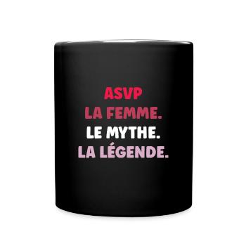 ASVP femme mythe legende - Mug uni - noir - Devant