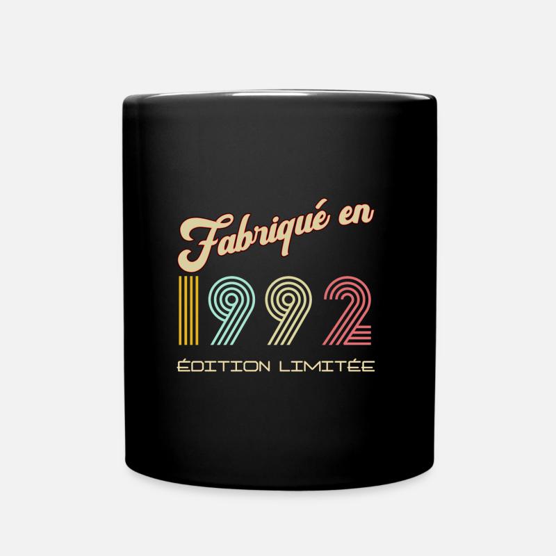 Anniversaire vintage 1992 homme - Mug uni - noir