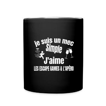 escapes game et apéro - Mug uni - noir - Devant