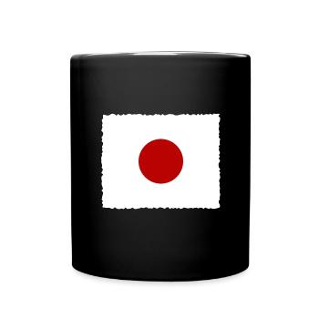 Japan Flagge Used Look Nihon Japanische Fahne - Tasse einfarbig - Schwarz - Vorne