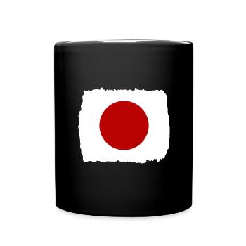 Drapeau du Japon utilisé Look Nihon Drapeau japonais - Mug uni - noir - Devant