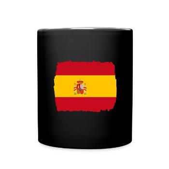 Spanien Flagge Vintage Spanische Fahne Used Look - Tasse einfarbig - Schwarz - Vorne