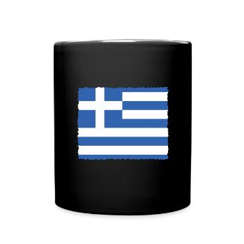 Drapeau de la Grèce Hellas Athènes Drapeau grec - Mug uni - noir - Devant