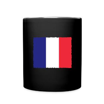 France Flag Distressed Look French Flag - Full Colour Mug - black - Front
