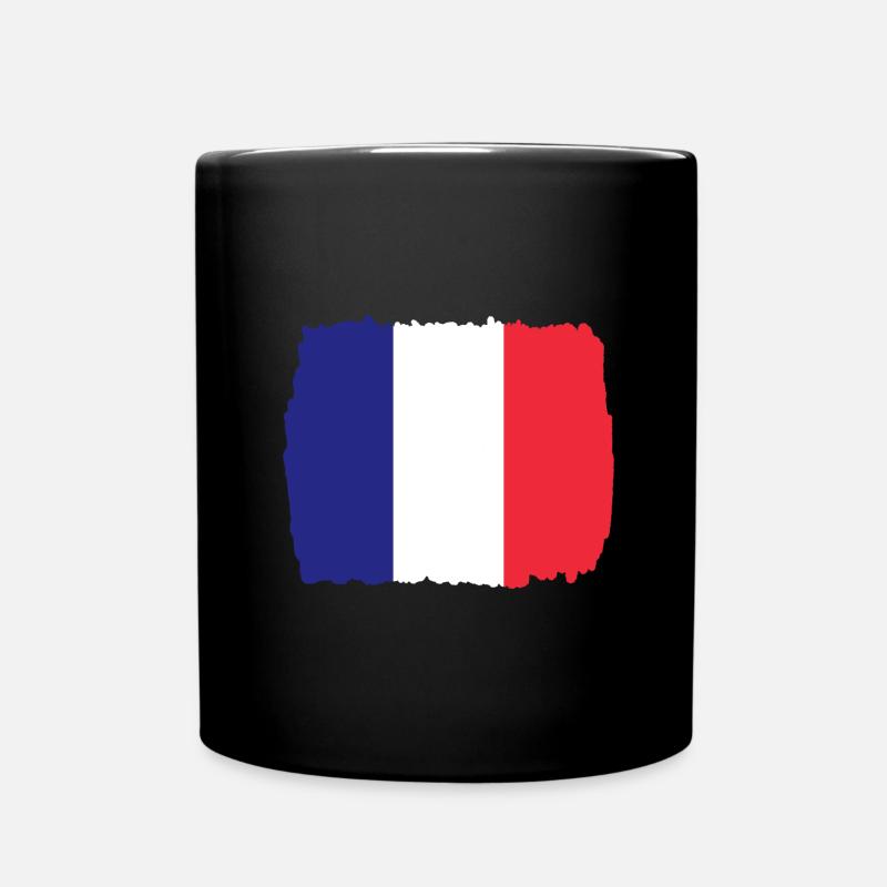 Drapeau de la France Look utilisé Drapeau de la France - Mug uni - noir