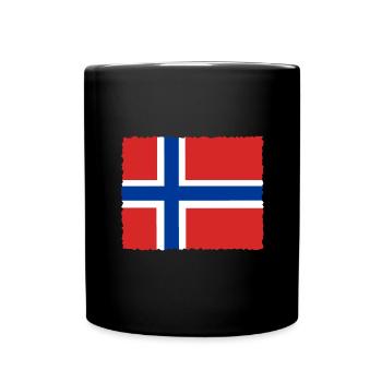 Drapeau de la Norvège Drapeau de la Scandinavie Drapeau de la Norvège - Mug uni - noir - Devant