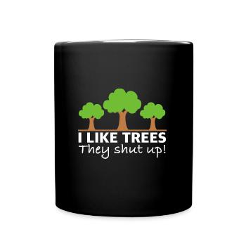 J’aime les arbres qui se taisent | Paroles - Mug uni - noir - Devant