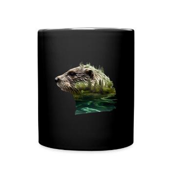 Otter - Tasse einfarbig - Schwarz - Vorne