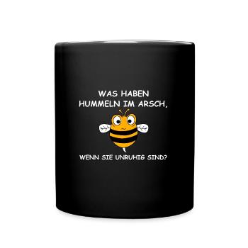 Hummeln im Hintern | lustige Sprüche, Sarkasmus - Tasse einfarbig - Schwarz - Vorne