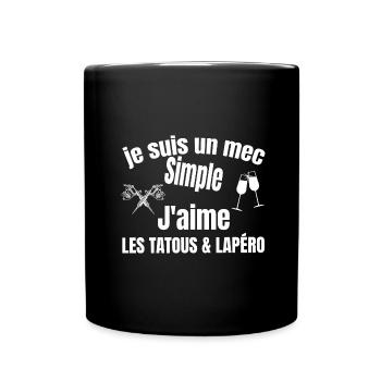 tatous et apéro - Mug uni - noir - Devant