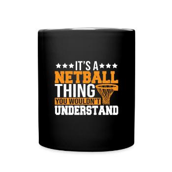 Love Netball Netball Player Gift - Full Colour Mug - black - Front