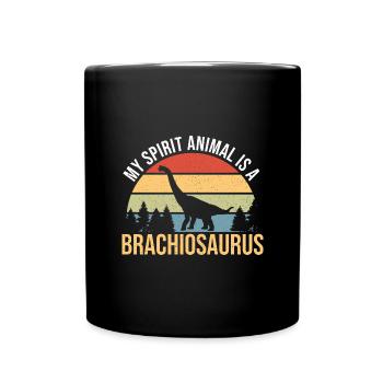Brachiosaurus Dinosaur Gift - Full Colour Mug - black - Front