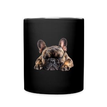 French Bulldog - Tasse einfarbig - Schwarz - Vorne