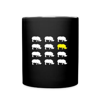 Nashorn silhouette tier - Tasse einfarbig - Schwarz - Vorne