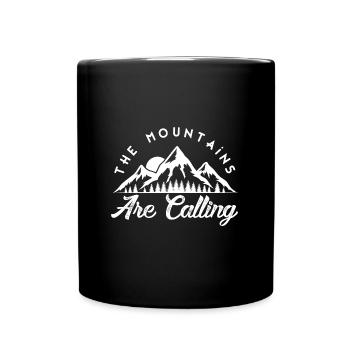 Der Berg ruft - Tasse einfarbig - Schwarz - Vorne