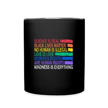 Rainbow Rainbow Lesbian Pride LGBTQ Clothing Man - Full Colour Mug - black - Front